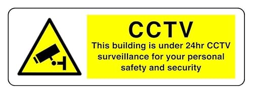 Sicherheitsschild "This Building Is Under 24Hr Cctv Surveillance For Your Personal Safety And Security", 1,2 mm starrer Kunststoff für den Innen- und Außenbereich (600 mm x 200 mm) Sichtabstand von Safety First Display LTD
