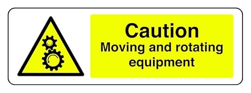 Sicherheitsschild mit Aufschrift "Caution Moving And Rotating Equipment", selbstklebend, 600 mm x 200 mm, Sichtabstand innerhalb von 14 m. Sicherheitsschild mit Aufschrift "Caution Moving And Rotating Equipment", selbstklebend, 600 mm x 200 mm, Sichtabstand innerhalb von 14 m. von Safety First Display LTD