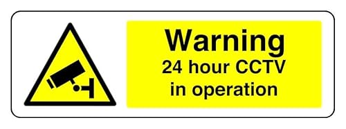 Warnschild mit Aufschrift "Warning 24 Hour Cctv In Operation", 3 mm Aluminium-Dibond für den Innen- und Außenbereich (450 mm x 150 mm), 5 m Sichtabstand von Safety First Display LTD