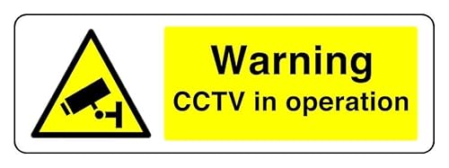 Warnschild mit Aufschrift "Warning Cctv In Operation", selbstklebend, 300 mm x 100 mm, Sichtabstand innerhalb von 5 m. Warnschild mit Aufschrift "Warning Cctv In Operation", selbstklebend, 300 mm x 100 mm, Sichtabstand innerhalb von 5 m. von Safety First Display LTD