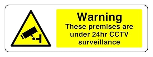 Warnschild mit der Aufschrift "Warning These Premises Are Under 24Hr Cctv Surveillance" – 3 mm Aluminium-Dibond für den Innen- und Außenbereich (450 mm x 150 mm), 5 m Sichtabstand von Safety First Display LTD