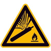 SafetyMarking® Warnaufkleber Warnung vor Gasflaschen 10 cm x 10 cm von SafetyMarking®