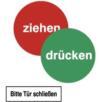 SafetyMarking® Hinweisaufkleber Drücken + Ziehen 10 cm von SafetyMarking®