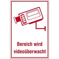 SafetyMarking® Hinweisschild Bereich wird videoüberwacht 20 cm x 30 cm von SafetyMarking®
