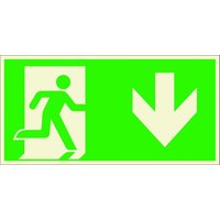 SafetyMarking® Rettungszeichen Notausgang rechts, abwärts 30 cm x 15 cm von SafetyMarking®