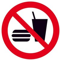 SafetyMarking® Verbotsaufkleber Essen und Trinken verboten 20 cm von SafetyMarking®