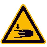 SafetyMarking® Warnaufkleber Warnung vor Handverletzungen 10 cm x 10 cm von SafetyMarking®