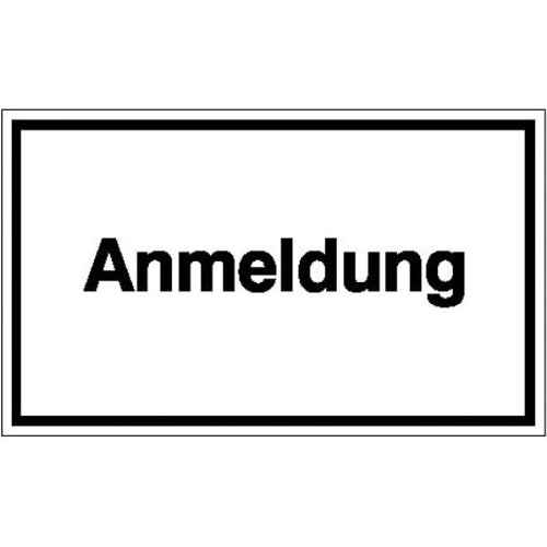 Hinweisschild - Betriebskennzeichnung Anmeldung Größe (BxH): 25,0 x 15,0 cm PVC-Folie, selbstklebend von SafetyMarking