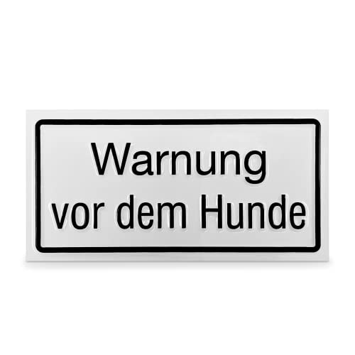 SafetyMarking® Hinweisschild "Warnung vor dem Hunde" | BxH: 12,0 x 6,0 cm | Material: Aluminium | Befestigungsart: Zum Verschrauben | Warnschild vor Hunden von SafetyMarking
