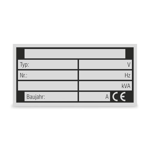 SafetyMarking Typenschild zur Selbstbeschriftung - Größe (BxH): 7,4 x 3,7 cm - Aluminium - silber - matt von SafetyMarking