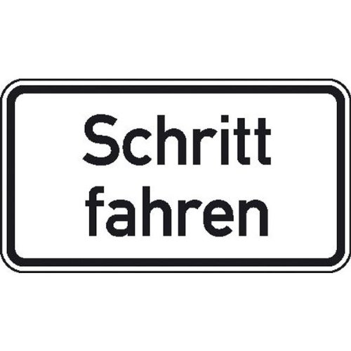 Zusatzzeichen Nr. 2030 Schritt fahren Größe (BxH): 42,0 x 23,1 cm Aluminium, Typ1, retroreflektierend ausgerüstet von SafetyMarking