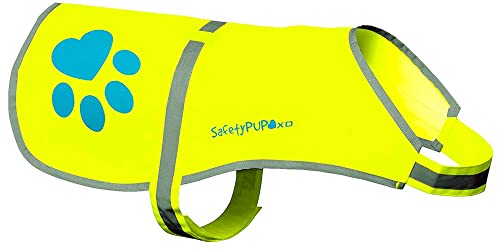 SafetyPUP XD Hund Warnweste, Größen passen Hunde 14 lbs bis 130 lbs Neon Gelb Groß von SafetyPUP XD