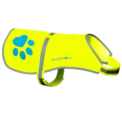 SafetyPUP XD Hund Warnweste, Größen passen Hunde 14 lbs bis 130 lbs Neon Gelb X-Groß von SafetyPUP XD