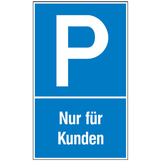 SafetyMarking® - Parkplatzschild "Nur für Kunden" Alu geprägt von Safetymarking