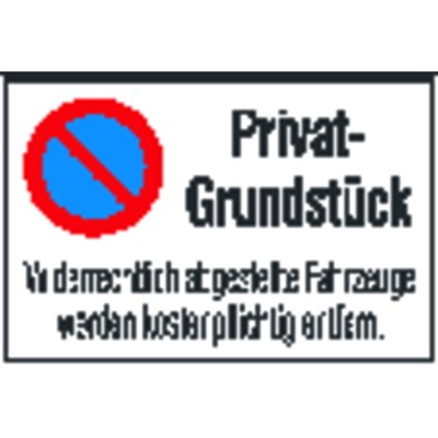 Symbol Privat-Grundstück Alu geprägt von Safetymarking