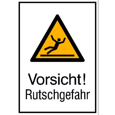 Warnzeichen W011 "Warnung vor Rutschgefahr" Alu, 262x371mm von Safetymarking