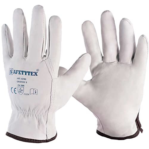 Nappaleder Arbeitshandschuhe - Schweißerhandschuhe für optimalen Schutz (Gr.8, 1 Paar) von Safetytex