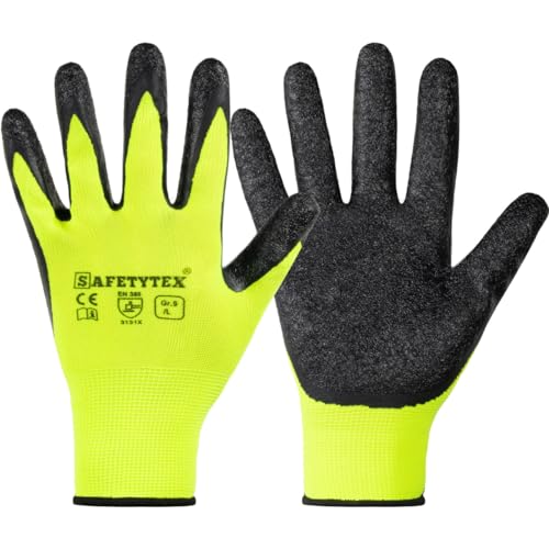 Safetytex 36 Stück Arbeitshandschuhe Latex Handschuhe Schutzhandschuhe EN388 Größe 8 von Safetytex