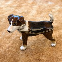 Emaillierte Terrier Schmuckschatulle Ringhalter Aus Diamante von SaffronandCo