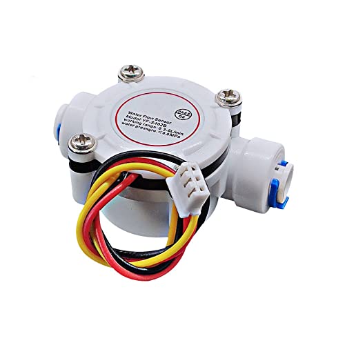 0,3–6 l/min Wasserdurchflusssensor, 1/4 Zoll Schalter Hall Effekt Durchflussmesser Flüssigkeitsmesser Zähler für Warmwasserbereiter und Kaffeemaschine, YF-S402B von SagaSave