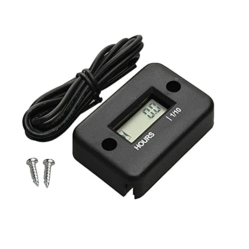 1 Stück Wasserdichtes LCD Display Digitaler Stunden Messgerät Timer für Fahrradmotorrad Schneemobil Motocross Pit Bike Rasenmäher Traktor LKW (Schwarz) von SagaSave