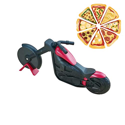 1 x Motorrad-Pizzaschneider, Pizzaschneider, Motorrad-Pizzaschneider, Roller, Edelstahl-Pizza-Messer mit Ständer, Küchenhelfer, kreatives Geschenk von SagaSave
