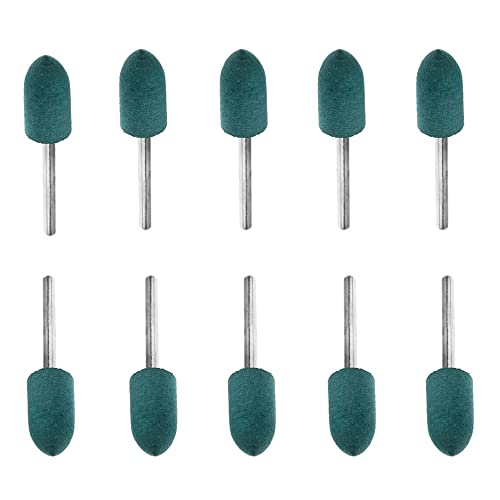 10 Stück Gummi-Polierkopf, kugelförmige Polierfräser mit 3 mm Schaft, multifunktionales Schleif-Polierzubehör-Set für Drehwerkzeuge (3 x 4 mm) von SagaSave