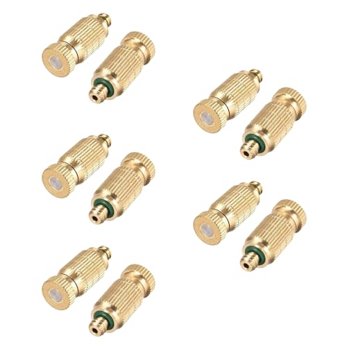 10 Stück Messing-Beschlagsdüsen, 0,3 mm Hochdruck-Spritznebeldüsen, Anti-Tropf-Spritzkopf-Beschlagsystem-Düsen 10 Stück Messing-Beschlagsdüsen, 0,3 mm Hochdruck-Spritznebeldüsen, Anti-Tropf-Spritzkopf-Beschlagsystem-Düsen von SagaSave
