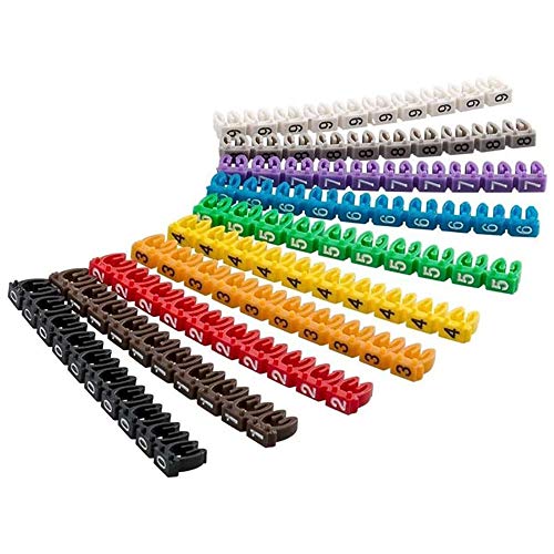 150 Stück 2.5mm Nummer 0–9 Kabelmarkierungen Buntes Markierungsnummer Etikett für 2-3 mm Draht von SagaSave