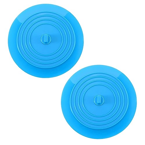 2 Stück Abflussstöpsel Silikon - 15cm Badewannenstopfen Ablassstopfen, Universal Stöpsel Spülbecken für Küche Dusche Badewanne Spüle (Blau) von SagaSave