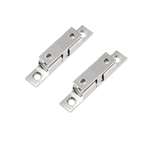 2 Stück Doppelkugel-Rollschnäpper, verstellbarer Kupferkugel-Spannverschluss mit Schrauben, Kugelschnäpper, Möbelriegel für Schrank, Tür, Schrank (Silber/40 mm) von SagaSave