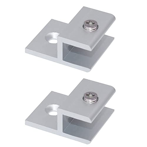 2 Stück H-förmige Glasklemmen mit verdickten Klemmarmen, Aluminiumlegierung Hochleistungsklemme Glas Regal Unterstützung (7-9mm) von SagaSave