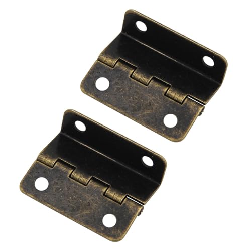 2 Stück Halbflächenscharniere - Versetztes Türscharnier Halbodens Scharniere, Retro-Scharniere, Ladenscharniere für Schrank, Möbel, Dreifach Gefaltet [Bronze] von SagaSave