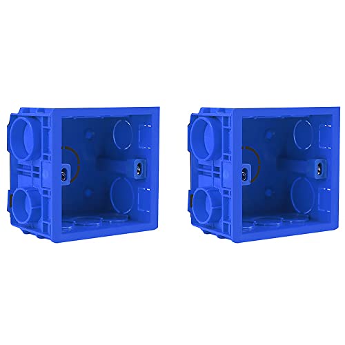 2 Stück Kunststoffbox Montagebox, 86mm x 86mm x 46mm Schalter Anschlussdose, Langlebige Box zur Montage Elektrischer Geräte (Blau) von SagaSave