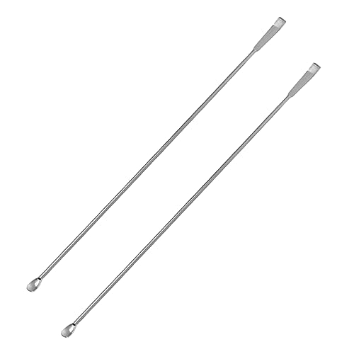 2 Stück Mikrolöffel Spatel, 100 MM - 250 MM Probenahme Spatel Edelstahl Medizinlöffel Doppelkopf Pillenhalter Schaufel Probenlöffel für Labor von SagaSave