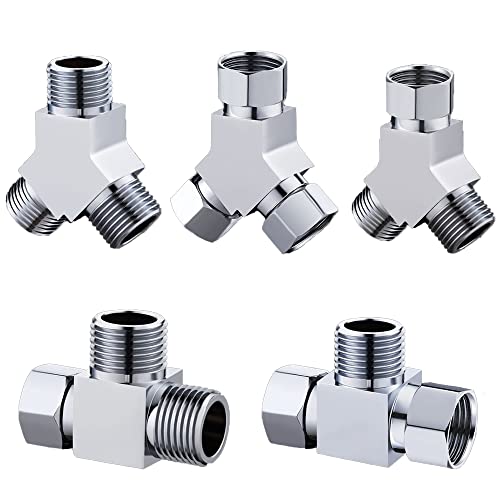 3 -Wege -Duscharmdauerventilkomponente, G1/2 "Messing 3 -Wege T -Formadapter Toilette Bidet Sprayer -Duschsystemkomponente Ersatzteil Wasser Diverter Ventil (Stil a) von SagaSave
