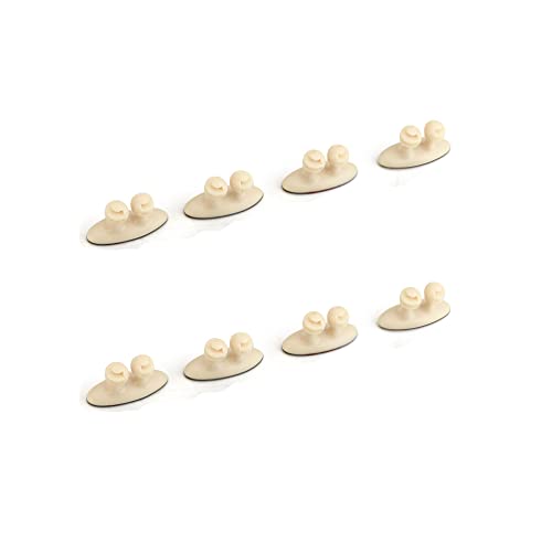 8 x Kabelmanagement-Clips, 26 x 15 mm, Kunststoff, selbstklebend, 3M-Kabelhalter für Auto, Büro und Zuhause (Beige) von SagaSave