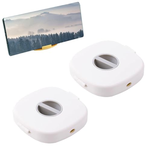 ABS Kabelaufroller, Kabelaufwicklung Kabelaufwickler mit Handyhalter, USB Kabel Organizer Datenkabel Aufbewahrungsbox für Büro Home [2-tlg Weiß] von SagaSave