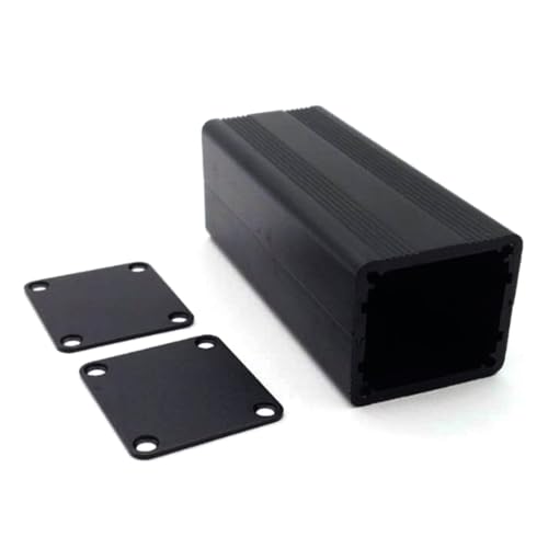 Aluminium Projektbox Kühlbox, Elektronik Anschlussdose Verteilerkasten Elektrokoffer Gehäuse für Leiterplatte, 29 * 32 * 80mm (Schwarz) von SagaSave