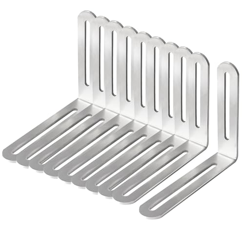 Befestigungswinkel Verstellbare, L Form Möbel Eckwinkel 90 Grad Bauwinkel Winkelverbinder mit Langloch, 120x100x24mm, 10er Pack Silber Befestigungswinkel Verstellbare, L Form Möbel Eckwinkel 90 Grad Bauwinkel Winkelverbinder mit Langloch, 120x100x24mm, 10er Pack Silber von SagaSave