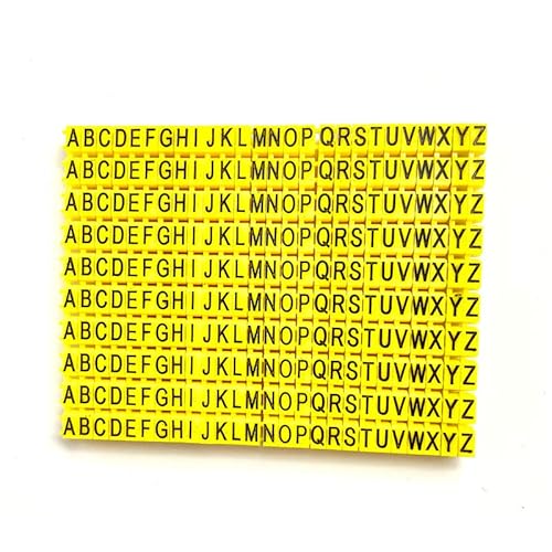 Buchstabe A-Z Röhren, Drahtnummern, Etiketten, Gelb, Kabelmarker, 260 Stück 2,5 mm² von SagaSave