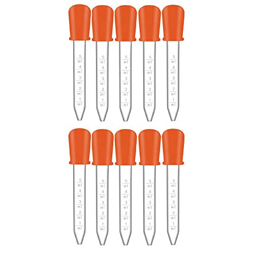 Droppers Pipetten 10 Stück Flüssigkeitstropfer Pipette Medizin Transfer Silikon Pipette Schule Labor Experiment Zubehör (Orange) von SagaSave