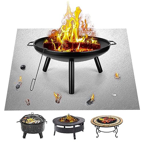 Feuerschalenmatte, 2 Stück, 150 x 99 cm, quadratische feuerfeste Matte, Untergrill, Schutzmatte, tragbare Feuerstellen, quadratische feuerfeste Matte, Grillmatte, widerstandsfähige von SagaSave