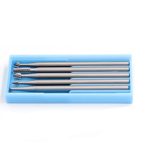 Gravur-Bits-Set, 6 Stück Professionelle Wolframstahl Rollschneider Klingen mit 2,35 Schaft zum Schnitzen, Fräsen und Bohren (Medium) von SagaSave