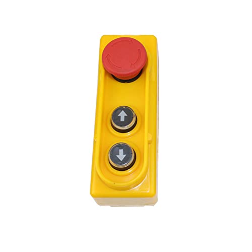 Kran Hebeanhänger Controller, Wasserdicht Hebekran Druckknopf Schalter mit Notstopp-Taste für Maschinen und Hebezüge von SagaSave