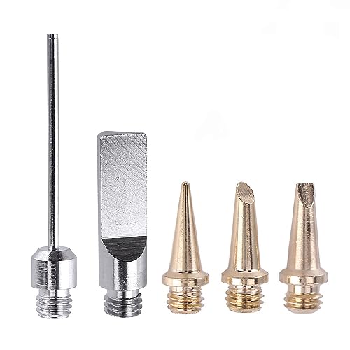 Lötkolbenspitzen-Set, 5 Stück Gas-Lötkolbenspitzen, Ersatz-Schweißwerkzeug, Zubehör für Butangas-Lötbrennerstift Lötkolbenspitzen-Set, 5 Stück Gas-Lötkolbenspitzen, Ersatz-Schweißwerkzeug, Zubehör für Butangas-Lötbrennerstift von SagaSave