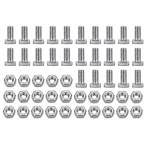 M5 Muttern und Schrauben, Gewächshausschrauben und Muttern Sets, Sechskantmuttern und Vierkantkopfschrauben für die Installation und Befestigung von Gewächshaus, Haushalt, Maschinengeräten (100 Stück) von SagaSave