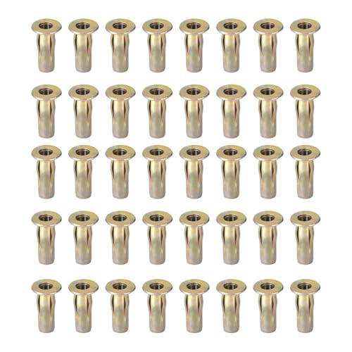 M6*27mm Nietmuttern aus Edelstahl, 40stk Flachkopf Innengewinde Nutsert Verzinkt Nietmuttern Einnietmuttern Hülsenmutter Anschlussstücke von SagaSave