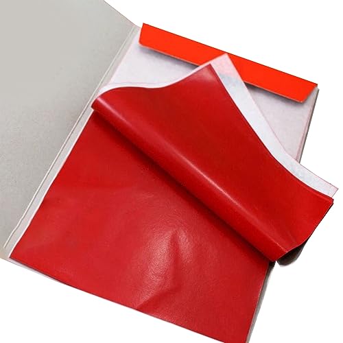 SagaSave (7.2x10Zoll) Rotes Kohlepapier für Holz, Papier, Leinwand und andere Kunstoberflächen, 100 Blatt Kohlepapier zum Nähen, Sticken und Nähen von Stoffen von SagaSave