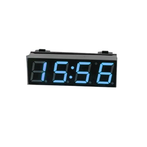 SagaSave 1 Stück LCD Digitale Uhr, 0,56 Zoll Tragbare Kleine Tisch Auto Armaturenbrett Schreibtisch Elektronische Uhr für Home Office Auto Reisen Schlafzimmer (Blau) von SagaSave
